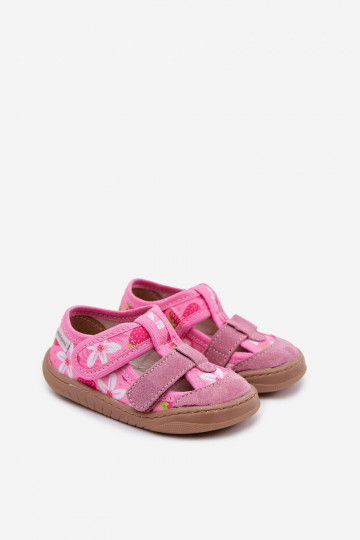 Barefoot Children's Slippers Milami Pink Strawberry Lumi