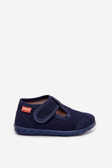 Kapcie Milami Dziecięce Na Rzep Granatowe Jasimrra 2