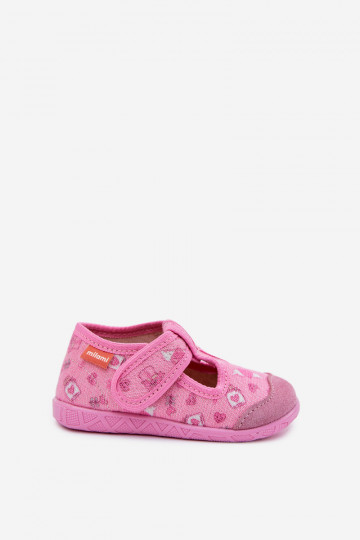 Milami Children's Slippers with Velcro Shiny Pink Jasimrra 2