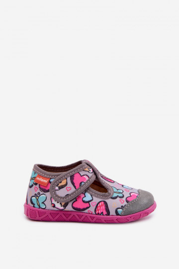 Milami Children's Slippers With Hook and Loop Fastener Gray Jasimrra 2