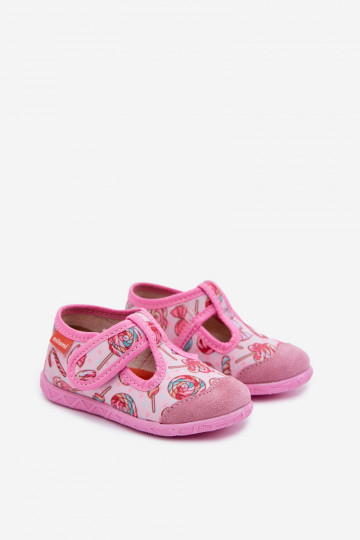 Milami Children's Slippers with Velcro Pink Lizaki Jasimrra