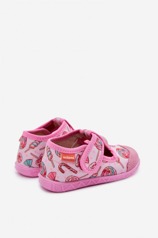 Milami Children's Slippers with Velcro Pink Lizaki Jasimrra