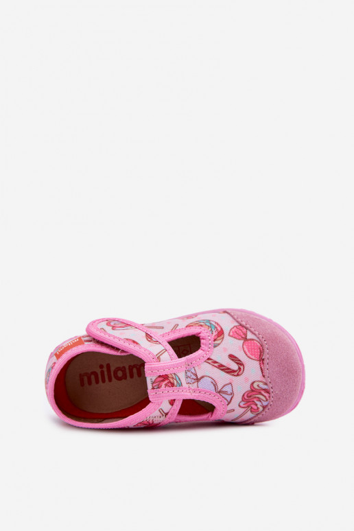 Milami Children's Slippers with Velcro Pink Lizaki Jasimrra