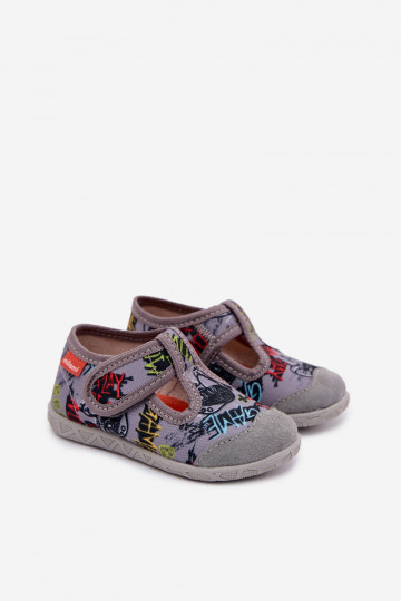 Children's Slippers Milami with Velcro Gray Jasimrra