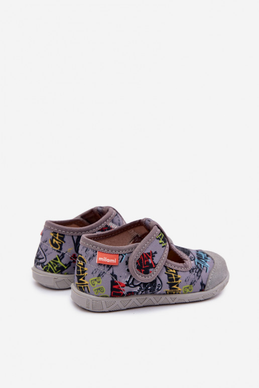 Children's Slippers Milami with Velcro Gray Jasimrra