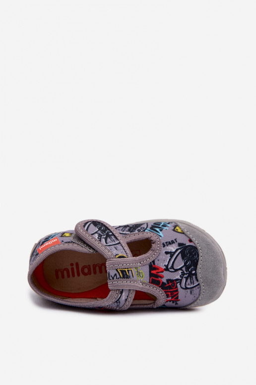 Children's Slippers Milami with Velcro Gray Jasimrra