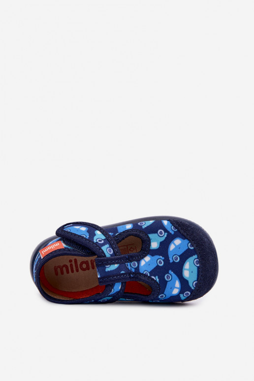 Kids Slippers Milami Elastic With Velcro Navy Ambette