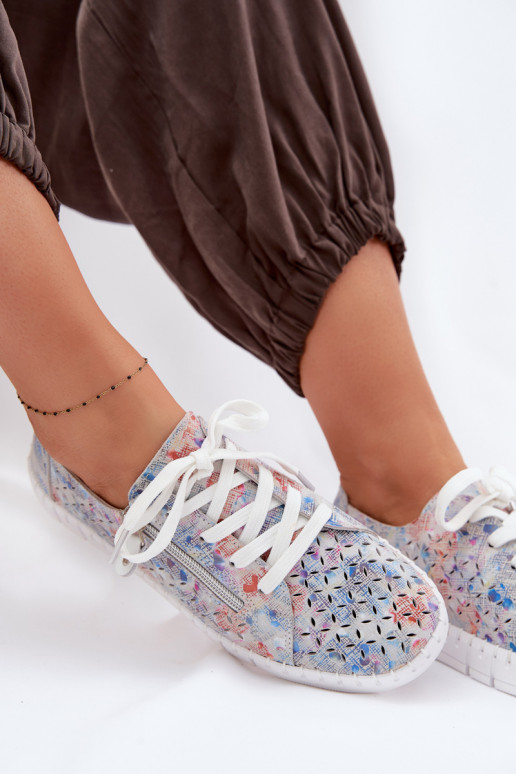 Silver Suede Open Shoes Kamelia