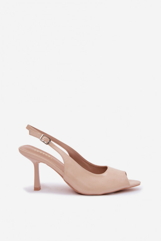 Women's Beige High Heeled Sandals Sevina