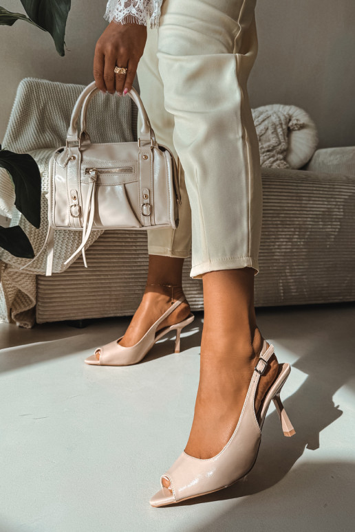 Women's Beige High Heeled Sandals Sevina