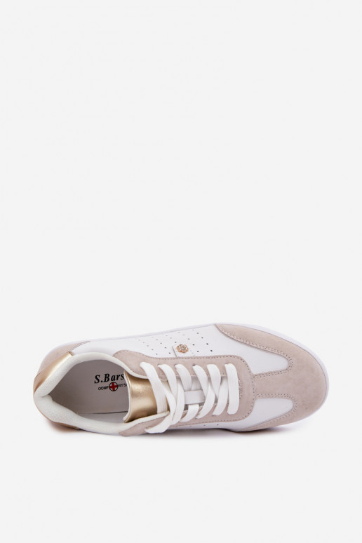 Women's Sneakers Made of Natural Leather LR61-7091 White