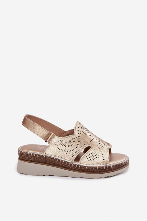 Leather Platform Sandals S.Barski GR61-5916 Gold