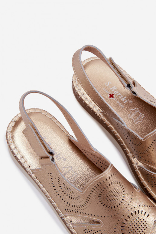 Leather Platform Sandals S.Barski GR61-5916 Gold