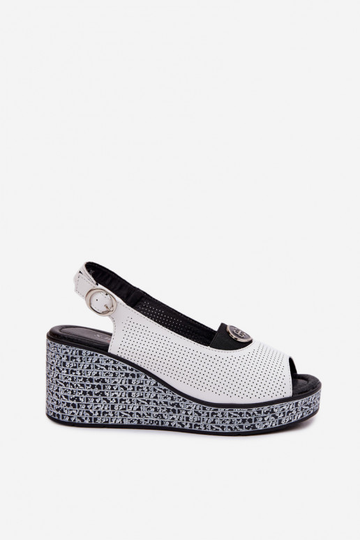 Leather Platform Sandals S.Barski LR61-7010 White