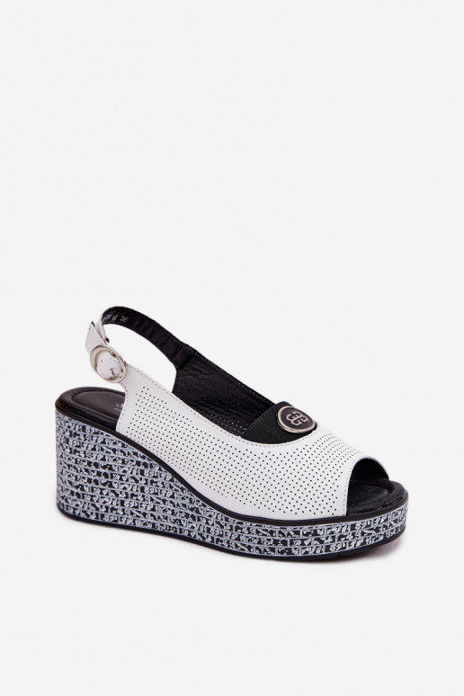 Leather Platform Sandals S.Barski LR61-7010 White