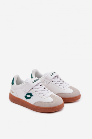 Sneakersy Dziecięce Na Rzep LOTTO VINTAL MF 2600252K Biało-Zielone