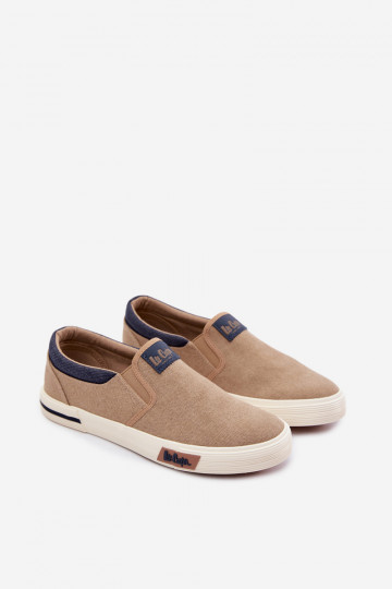 Tenisówki Trampki Męskie Slip On Lee Cooper LCW-26-02-4089 Beżowe