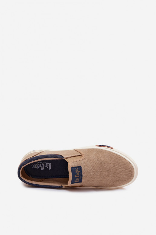 Tenisówki Trampki Męskie Slip On Lee Cooper LCW-26-02-4089 Beżowe
