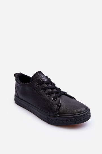 Kids' Leather Trainers Black Poliana