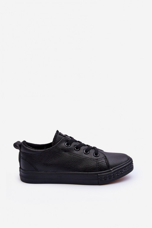 Kids' Leather Trainers Black Poliana