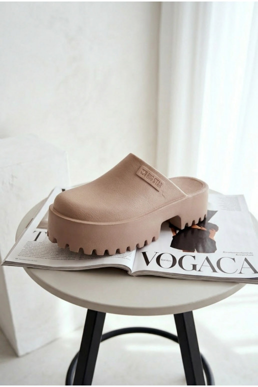 Women's Slides on Chunky Sole Big Star NN274015 White