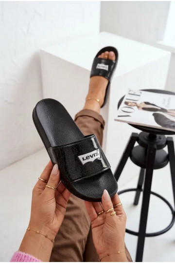 Youth Slippers LEVI'S VPOL0251S-2693 Black With Glitter