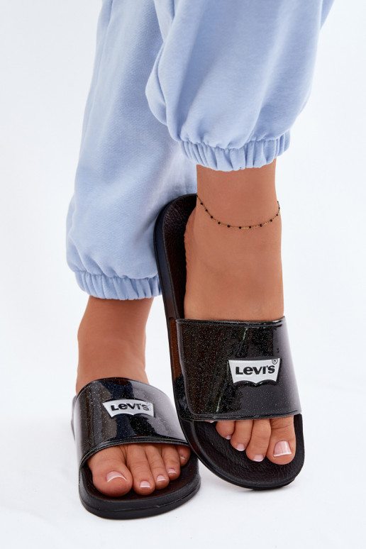 Youth Slippers LEVI'S VPOL0251S-2693 Black With Glitter