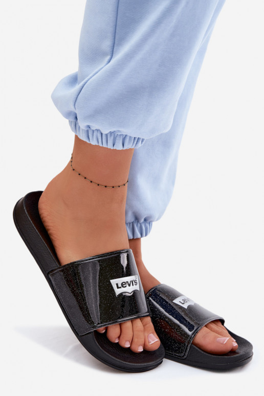 Youth Slippers LEVI'S VPOL0251S-2693 Black With Glitter
