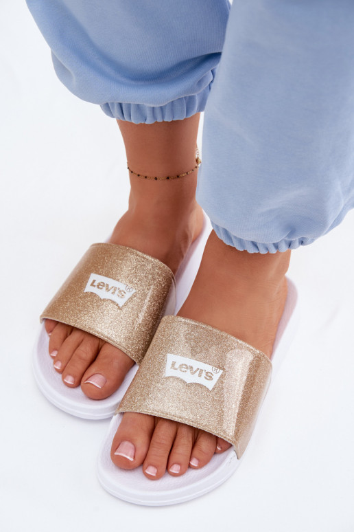 Youth Slides LEVI'S VPOL0251S-3923 Gold With Glitter
