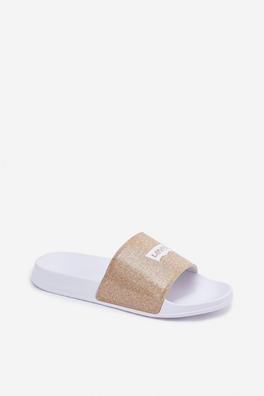 Youth Slides LEVI'S VPOL0251S-3923 Gold With Glitter