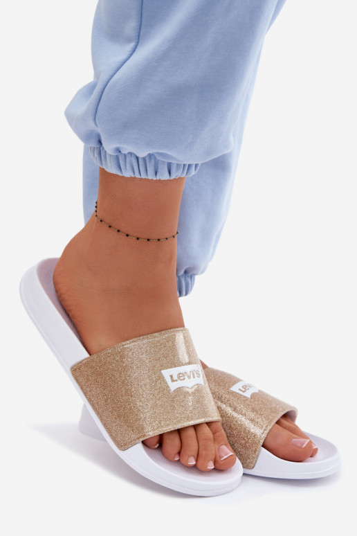 Youth Slides LEVI'S VPOL0251S-3923 Gold With Glitter