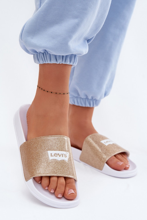 Youth Slides LEVI'S VPOL0251S-3923 Gold With Glitter