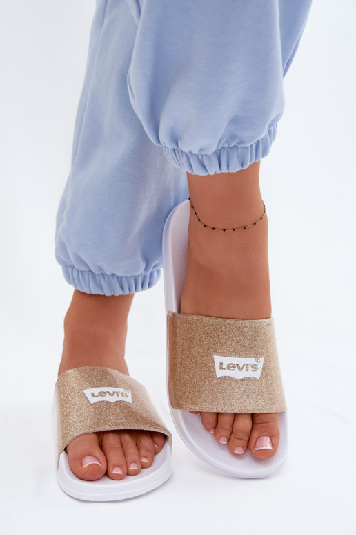 Youth Slides LEVI'S VPOL0251S-3923 Gold With Glitter