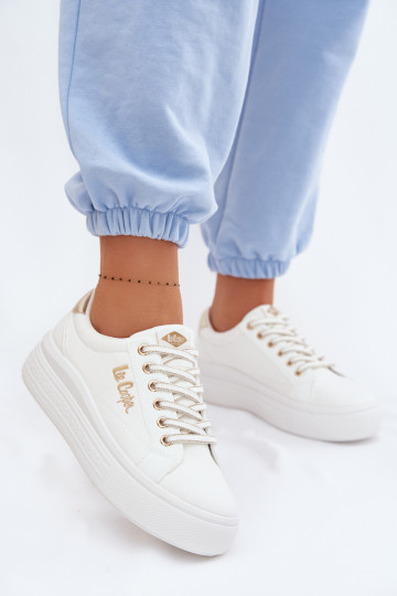 Trampki Damskie Na Platformie Lee Cooper LCW-26-44-4478 Białe 2
