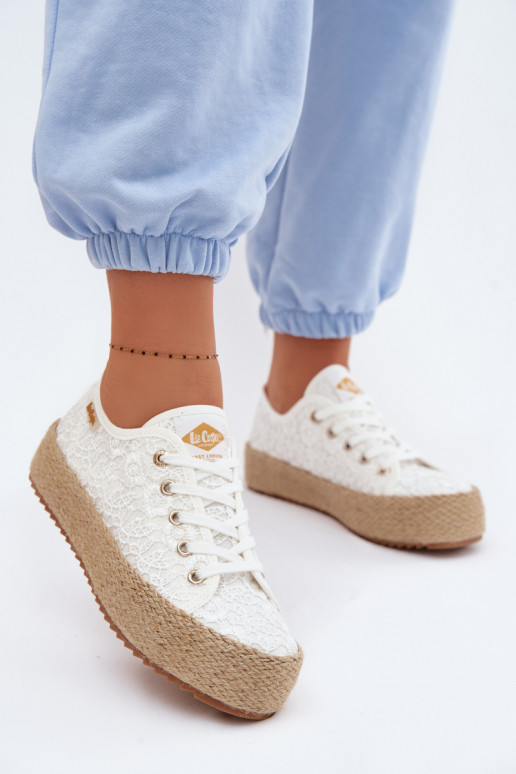 Lace Sneakers Espadrilles Platform Lee Cooper LCW-26-31-4326 White