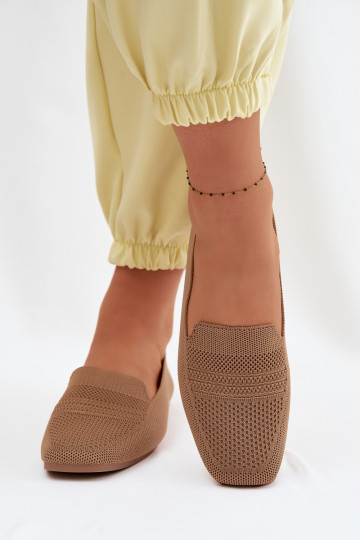 Material Women's Light Brown Moccasins Dorielle