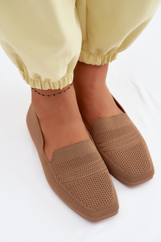Material Women's Light Brown Moccasins Dorielle