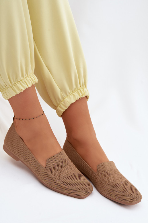 Material Women's Light Brown Moccasins Dorielle