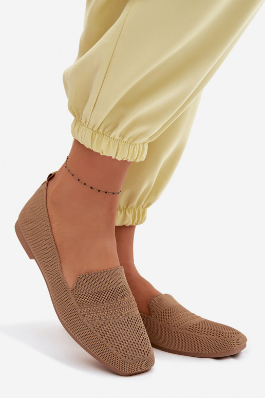 Material Women's Light Brown Moccasins Dorielle