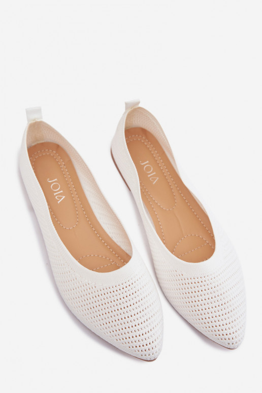 Mesh Fabric Women's Balerinas White Sarina