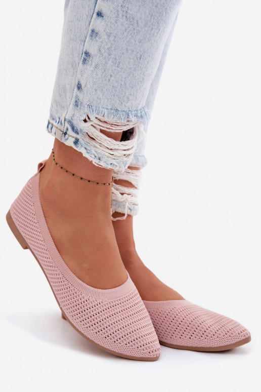 Sarina Women's Mesh Fabric Ballerinas Pink