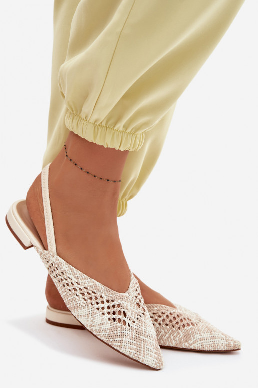 Women's Beige Flat Sandals Lelrene