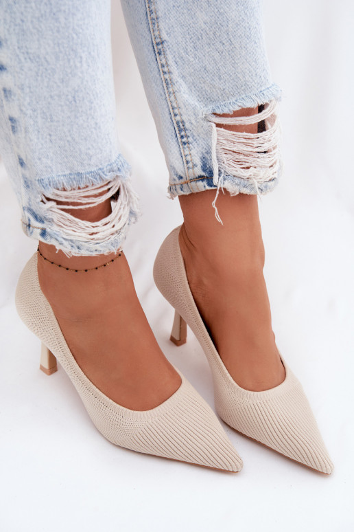 Fabric Heels Beige Lelissey