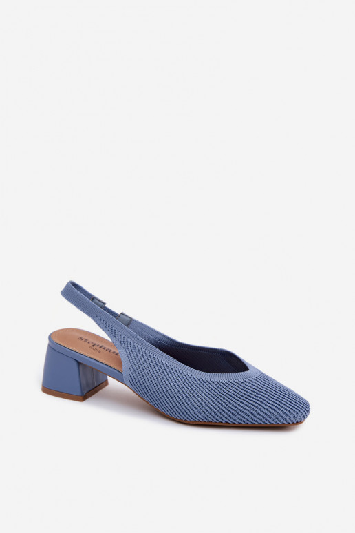 Material Women's Heeled Blue Sandals Marcell 