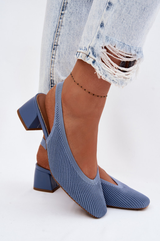 Material Women's Heeled Blue Sandals Marcell 