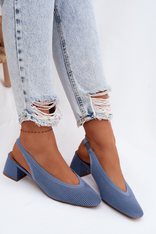 Material Women's Heeled Blue Sandals Marcell 