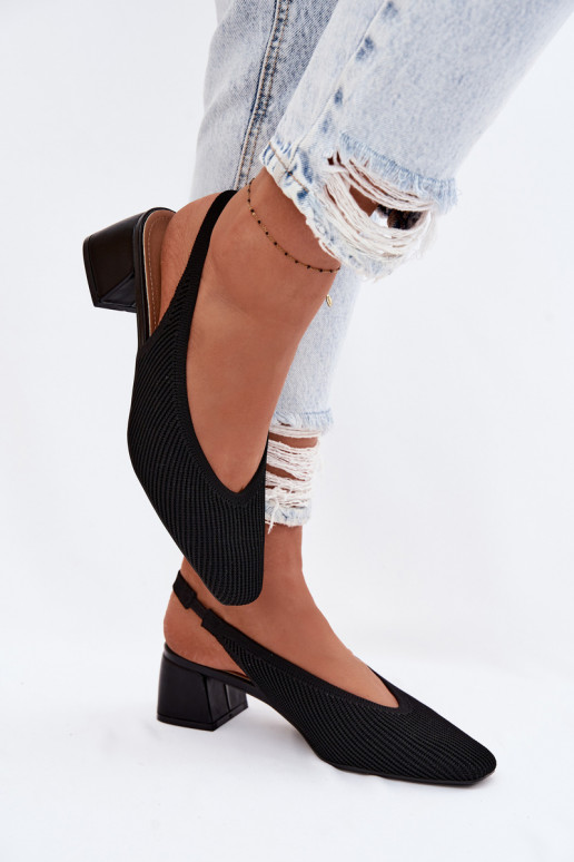 Material Women's High Heeled Black Sandals Marcelle