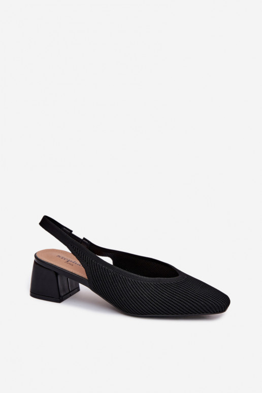 Material Women's High Heeled Black Sandals Marcelle