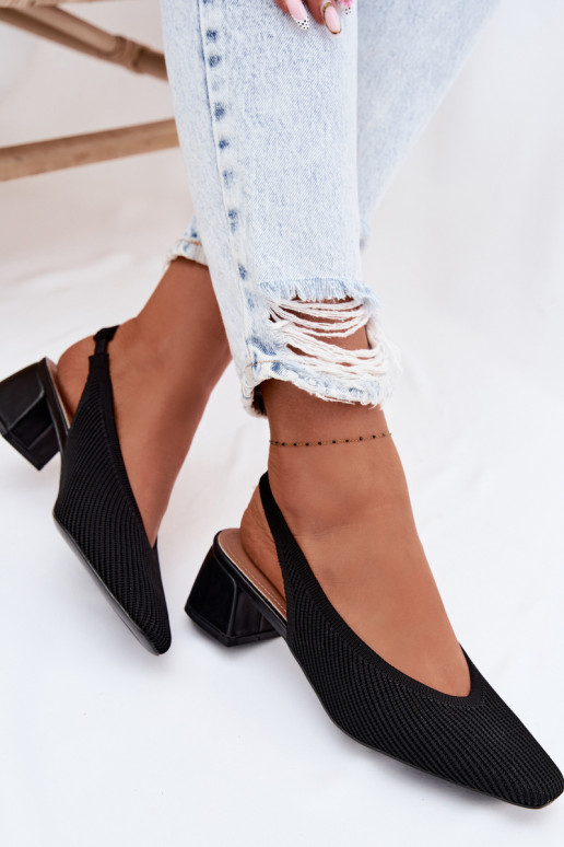 Material Women's High Heeled Black Sandals Marcelle