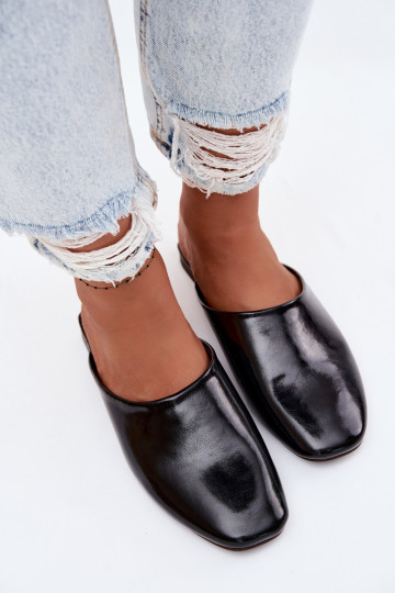 Women's Mules Flat Black Imitation Leather Romelle